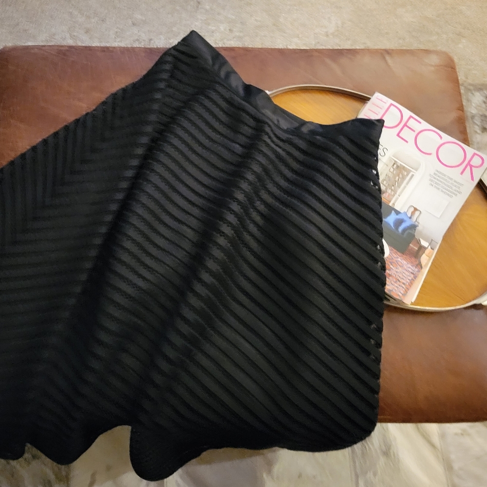 Black Stripe Vintage Style Circle Skirt